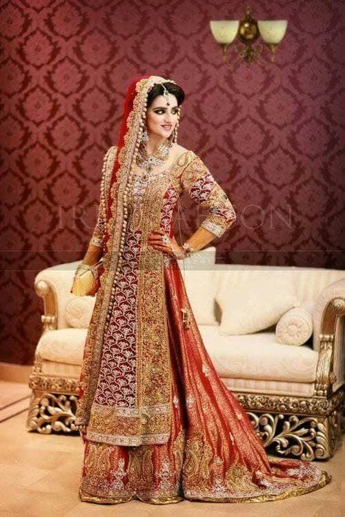 Asian Bridal Dress In Beutiful Red Color Model# B 1700