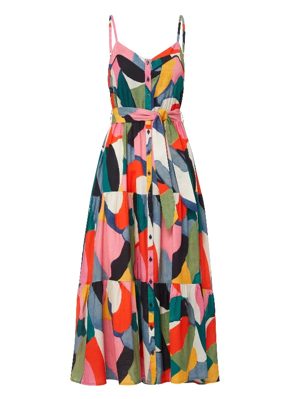 Addyson Dress In Carta Colorblock