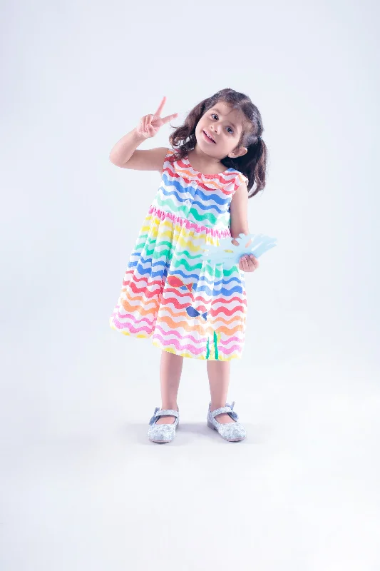 Multicoloured Wave Dress