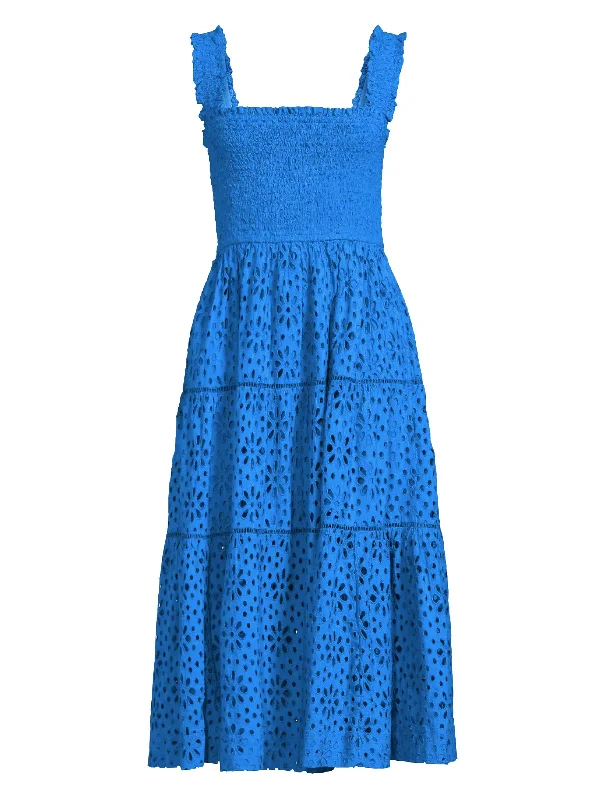 Kristen Dress In Seaside Eyelet Grotto