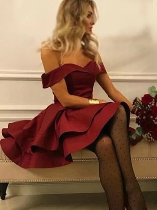 2023 Cut Shorts Layers Off-The-Shoulder Sweetheart Mini A-Line Homecoming Dresses S3256 2023 Cut Shorts Layers Off-The-Shoulder Sweetheart Mini A-Line Homecoming Dresses S3256