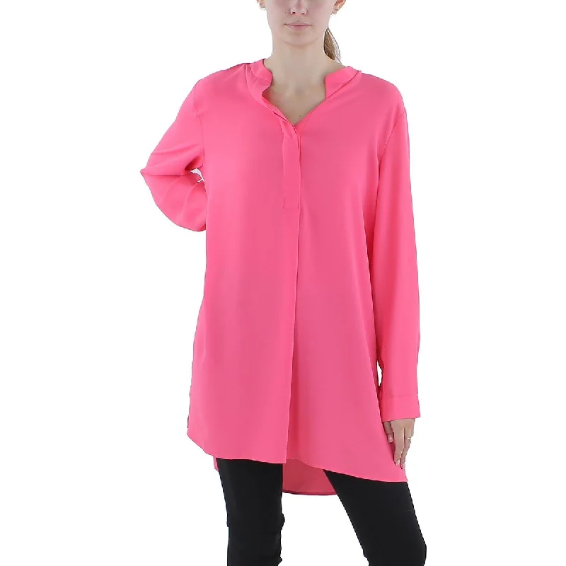 Anne Klein Womens V-Neck Long Sleeve Blouse Sleeveless Summer Blouse