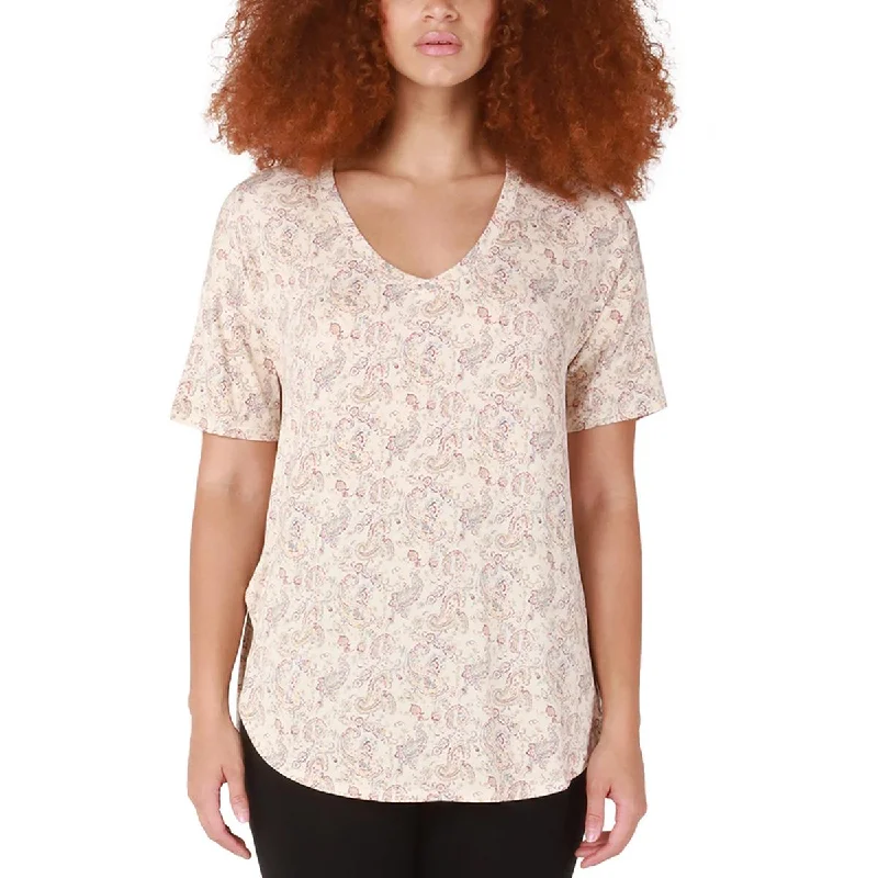 Black Tape_ Womens Modal Paisley Blouse Mandarin Collar Blouse