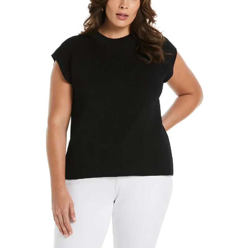 Ella Rafaella Womens Plus Ribbed Blouse Chic Wrap Blouse