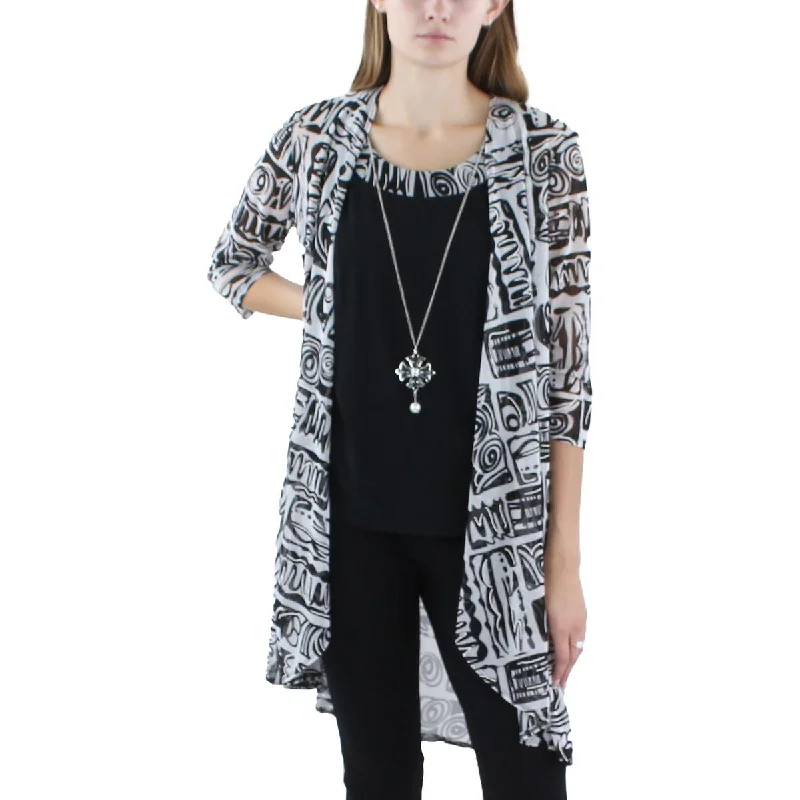 R&M Richards Womens 2PC Formal Blouse Lightweight Linen Blouse