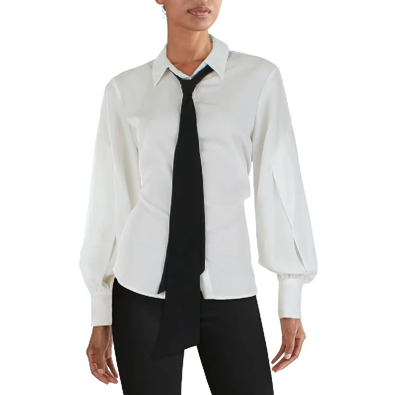 Riley & Rae Womens Chiffon Button Front Blouse Smart Casual Blouse