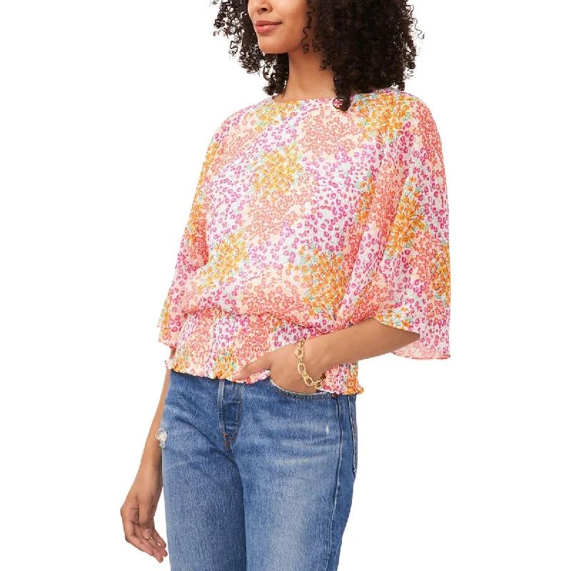 Sam and Jess Womens   Floral Print Chiffon Blouse Lightweight Linen Blouse
