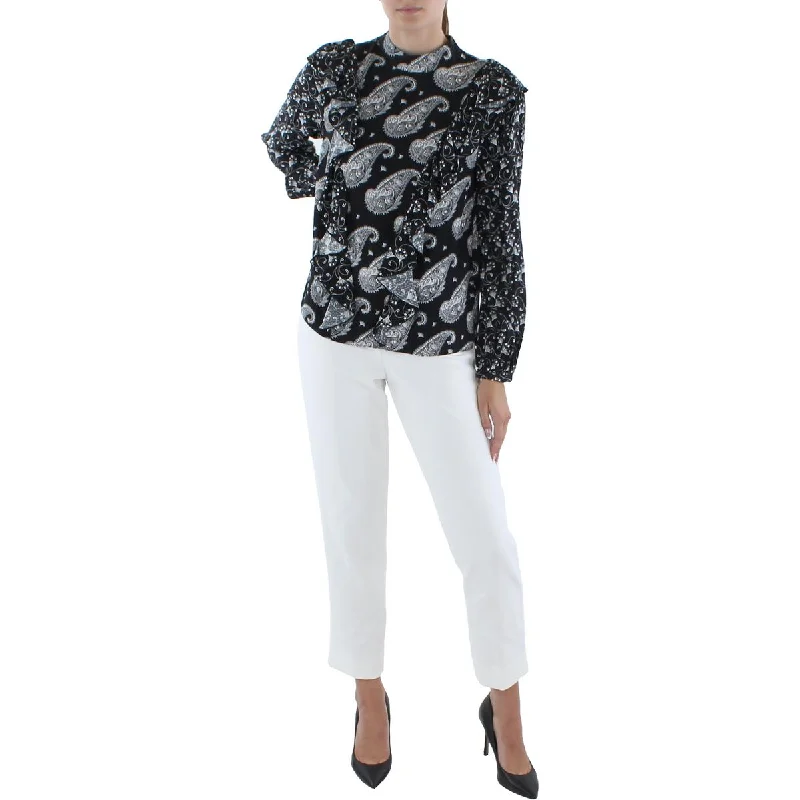 Ted Baker Womens Paisley High Neck Blouse Sleeveless Chiffon Blouse