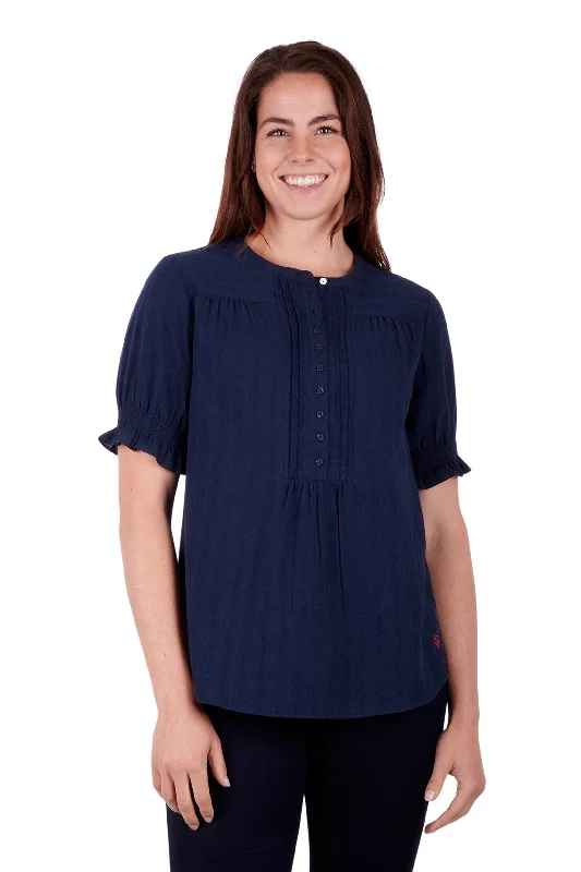 Thomas Cook Wmns Kaylie SS Blouse - Black Friday Sale Office-Ready Blouse