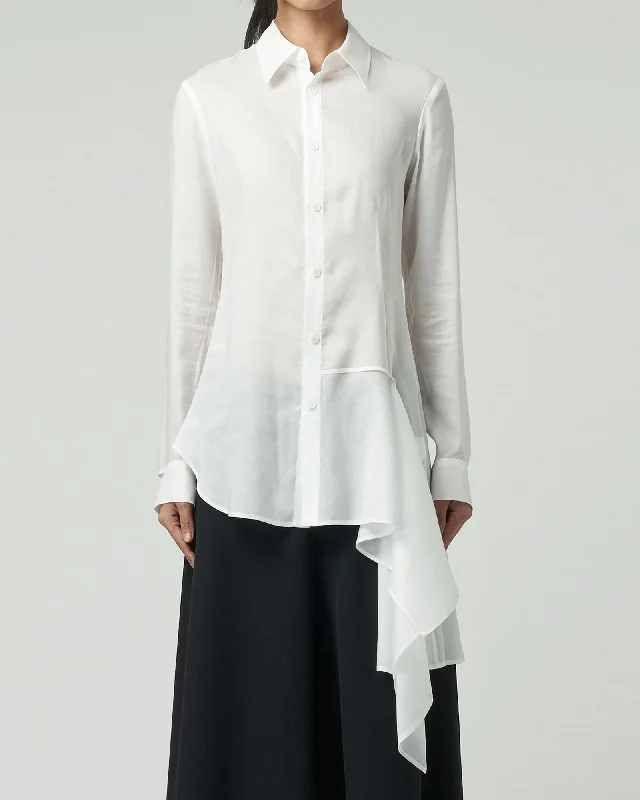 Lawn Drape Blouse Casual Button Blouse