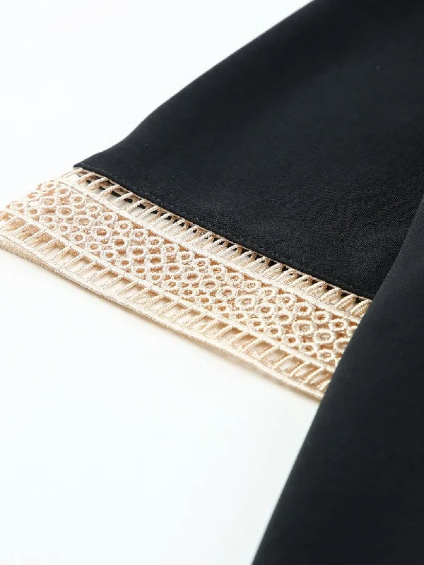 Stylish and Comfy Lace Trim T-Shirt Modern Contemporary Chic