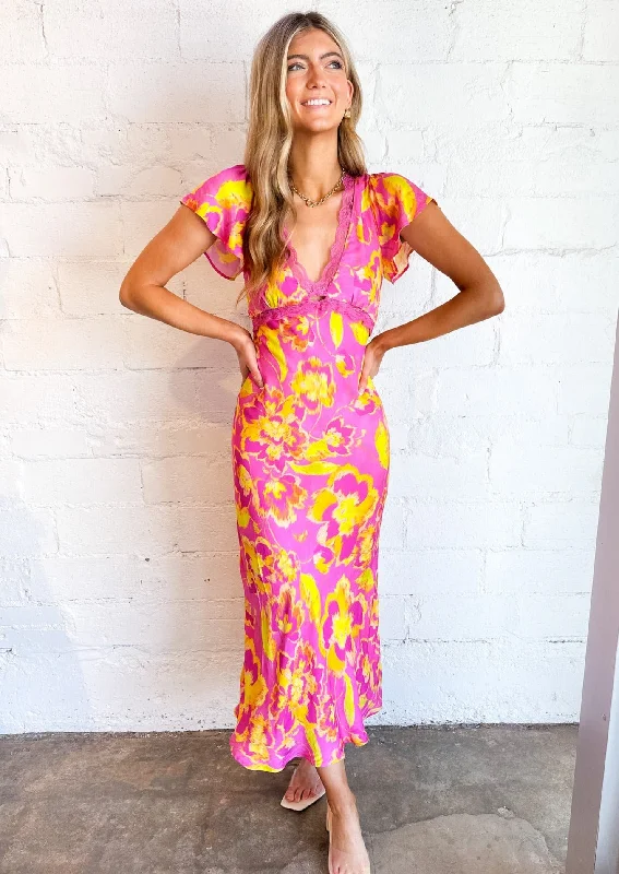Beach Sunrise Maxi Dress Comfortable Flowy Maxi Dress