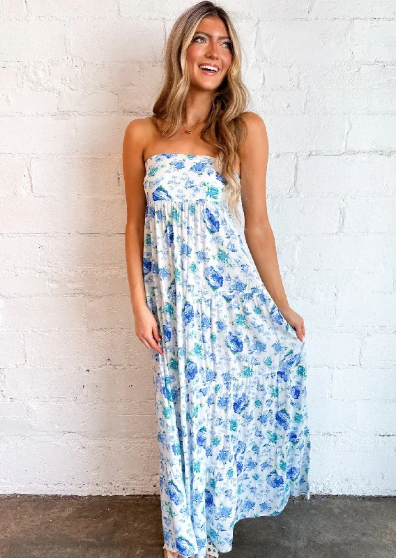 Dreamy Floral Maxi Dress Cozy Maxi Dress with Slit