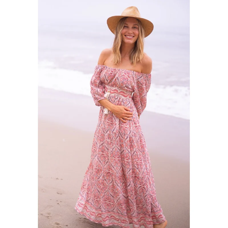 Beaded Elle Maxi Dress Trendy Off-Shoulder Ruffle Maxi Dress