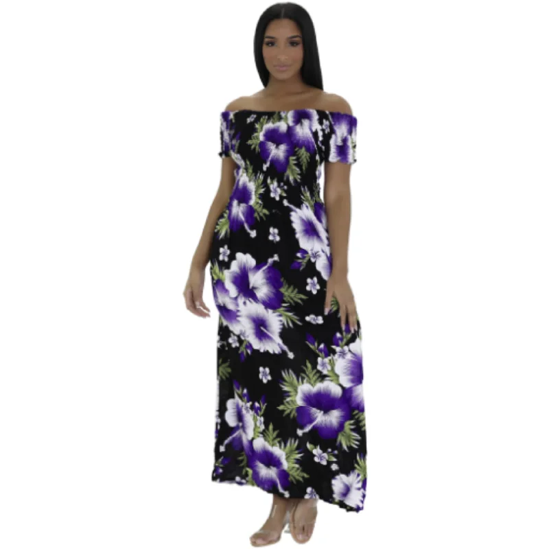 Floral Print Maxi Dress Stylish Longline Maxi Dress