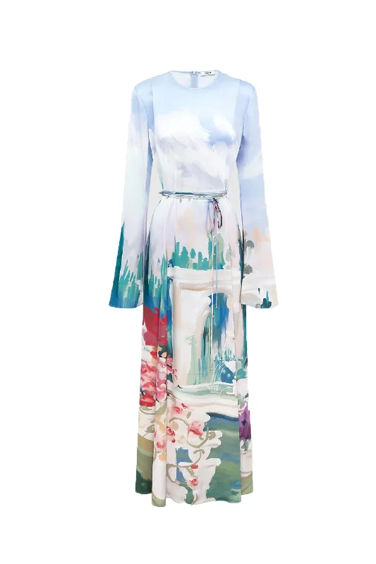 Francesca Maxi Dress Jardin Print by Leo Lin Elegant Floral Maxi Dress