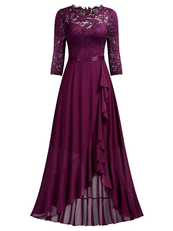 Half Sleeves Ruffle Maxi Dress Casual Maxi Dress with Pockets