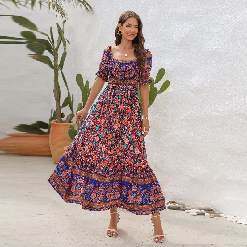 Jenna Boho Maxi Dress Cozy Spaghetti Strap Maxi Dress