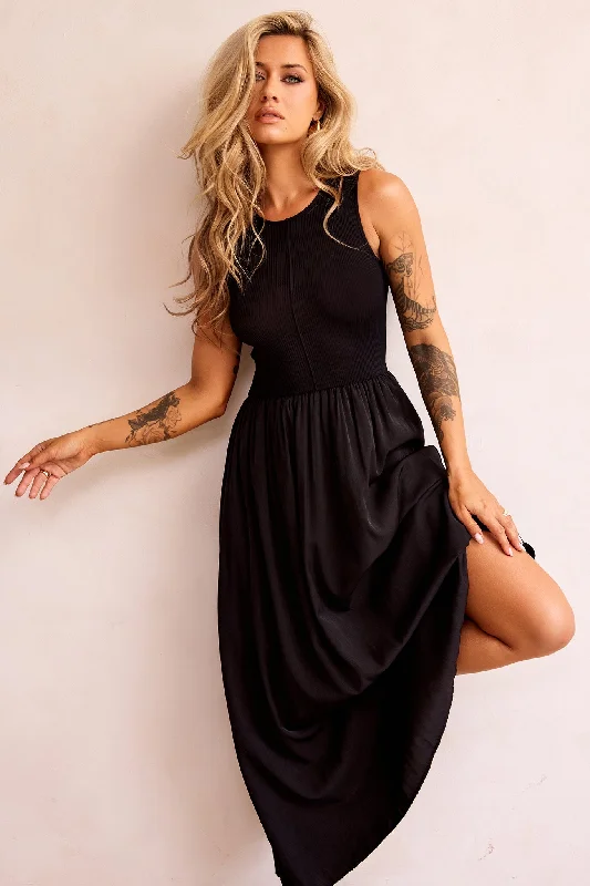 Just Looking Maxi Dress - Black Trendy A-Line Maxi Dress