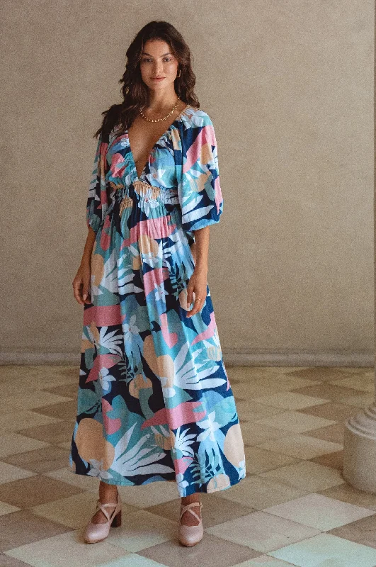 Kezas Maxi Dress Fashionable Open-Back Maxi Dress