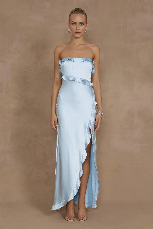 LORENA MAXI DRESS - ICE BLUE Elegant Maxi Dress with Lace
