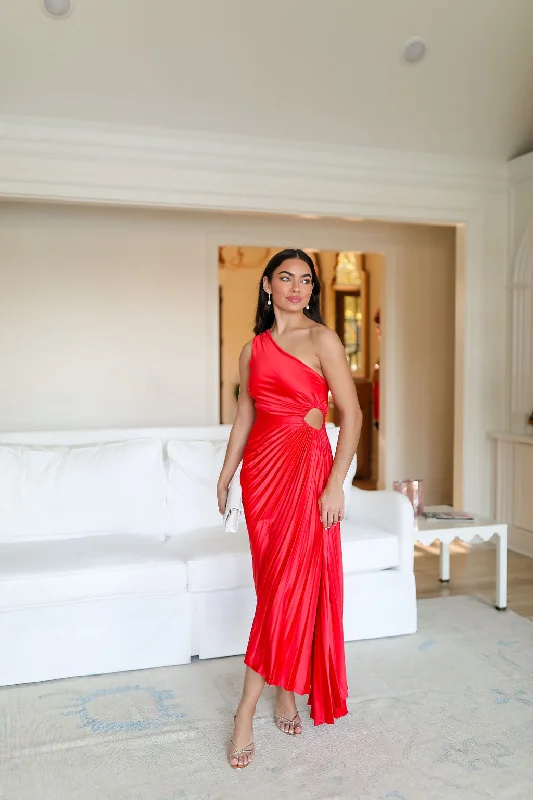 Dolled Up Maxi Dress - Blood Orange Stylish Longline Maxi Dress