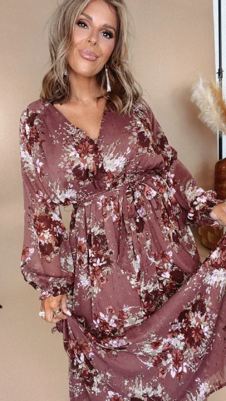 Midnight Enchantment Maxi Dress, Plum Stylish Maxi Dress with Frills