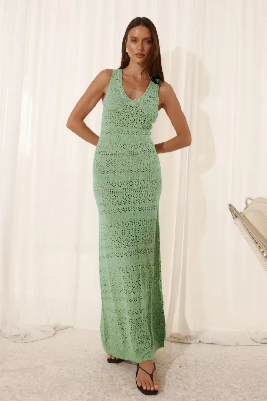MOON MAXI DRESS - SAGE Trendy Floral Print Maxi Dress