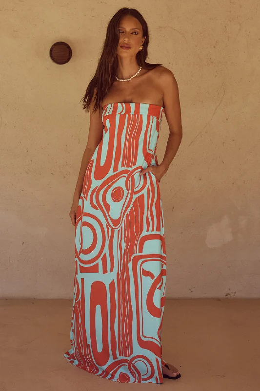 PHAEDRA MAXI DRESS - ALBA PRINT Elegant Silk Maxi Dress