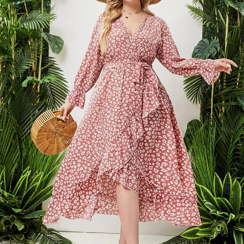 Plus Size Annie Maxi Dress Elegant Maxi Dress with Belt