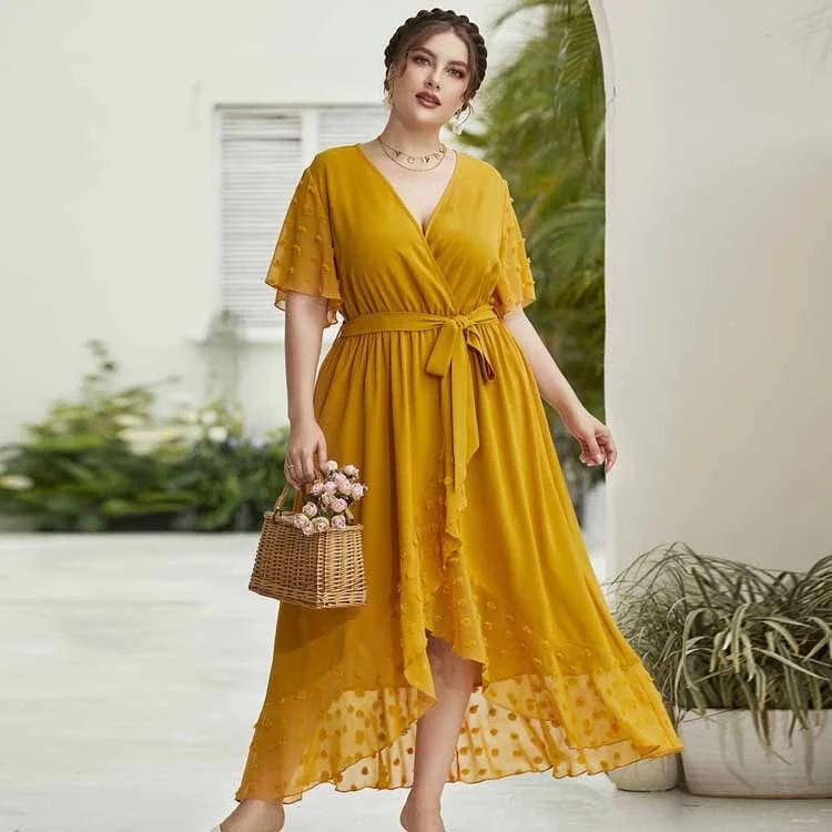Plus Size Millie Maxi Dress Trendy Maxi Dress with Bow