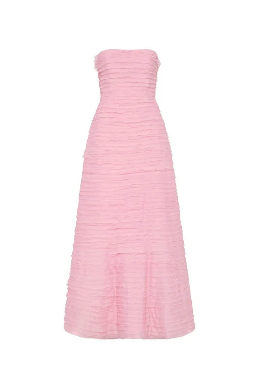 Soundscape Maxi Dress Chalk Pink by Aje Fashionable Chiffon Maxi Dress