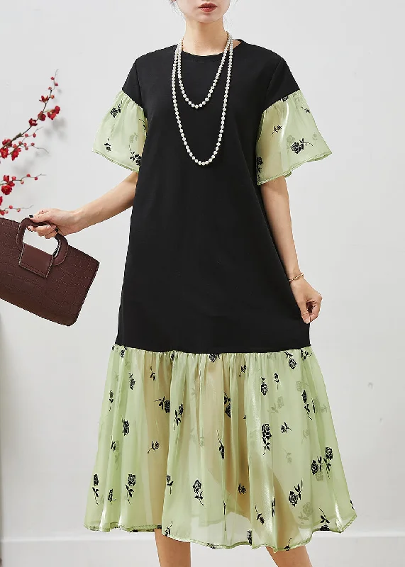 Stylish Black Oversized Patchwork Organza Maxi Dresses Summer Stylish Maxi Dress with Pleats Stylish Black Oversized Patchwork Organza Maxi Dresses Summer Stylish Maxi Dress with Pleats