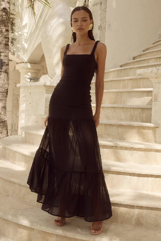 TAHLIA MAXI DRESS - BLACK Comfortable Casual Maxi Dress