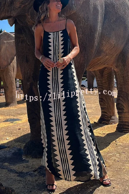 Lilipretty Take A Trip Ethnic Print Backless A-line Maxi Dress Elegant Lace Maxi Dress