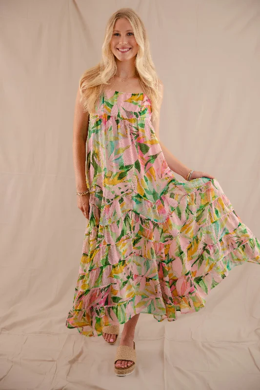 Tropical Tango Maxi Dress Elegant Tiered Maxi Dress