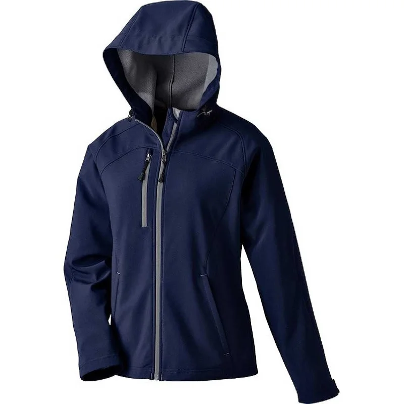 North End Women's Classic Navy Prospect Two-Layer Fleece Bonded Soft Shell Hooded Jacket Fleece Jacket Down Jacket Parka