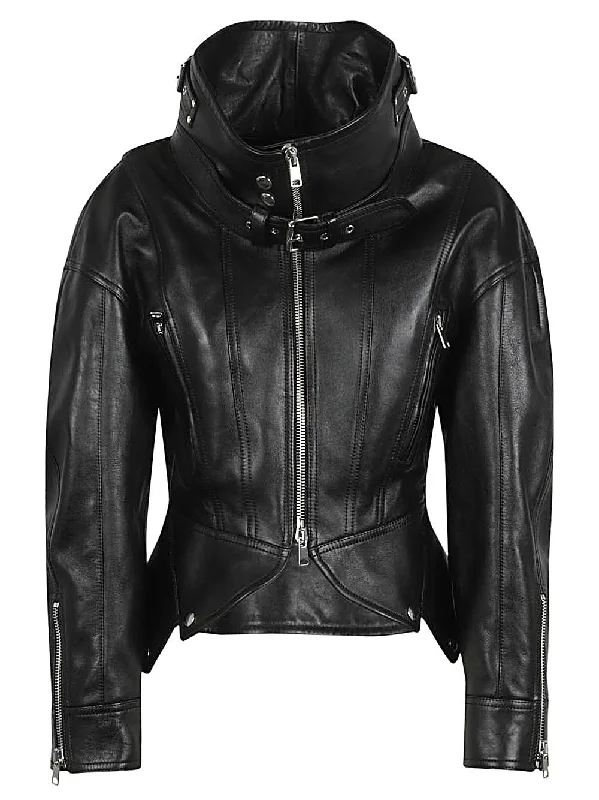 Alexander Mcqueen Jackets Black Front Pockets Side Pockets Patch Pockets