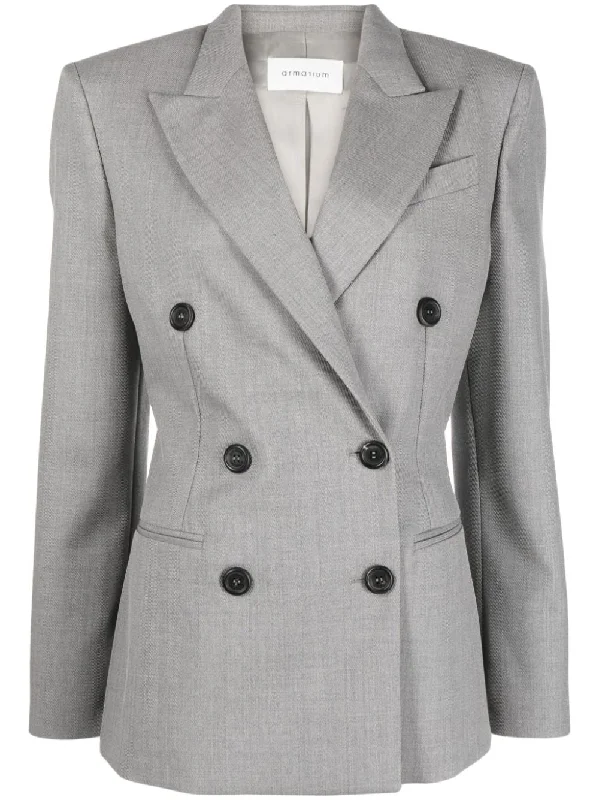 Armarium Jackets Grey Denim Fabric Leather Fabric Suede Fabric