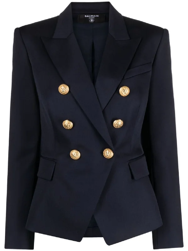 Balmain Jackets Blue One-Shoulder Jacket Off-the-Shoulder Jacket Asymmetrical Jacket Balmain Jackets Blue One-Shoulder Jacket Off-the-Shoulder Jacket Asymmetrical Jacket