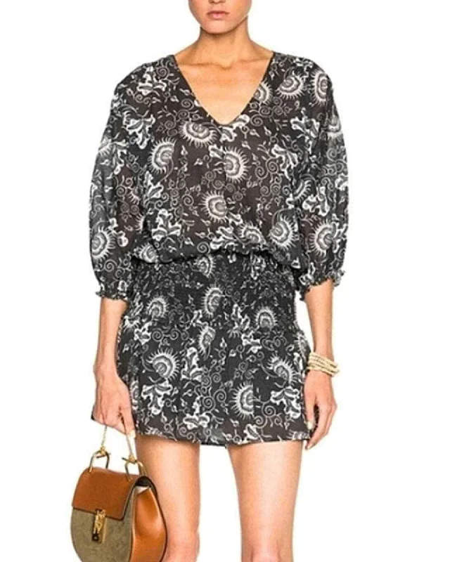 "Batu" Blouson Mini Dress Elegant Mini Dress with Ruffles