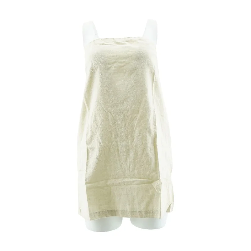 Beige Solid Mini Dress Cozy T-Shirt Mini Dress