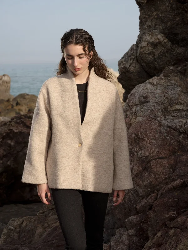 Bitxo Organic Wool Jacket Oversized Jacket Tailored Jacket Straight Jacket