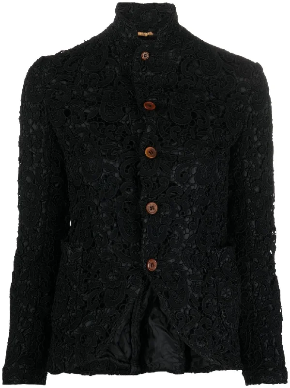 Comme Comme Jackets Black Collared Jacket Crew Neck Jacket Turtle Neck Jacket