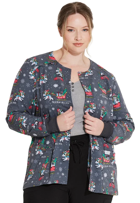 EDS Signature - Women's Snap Front Warm-Up Jacket Zippered Front Buttoned Front Snap Front