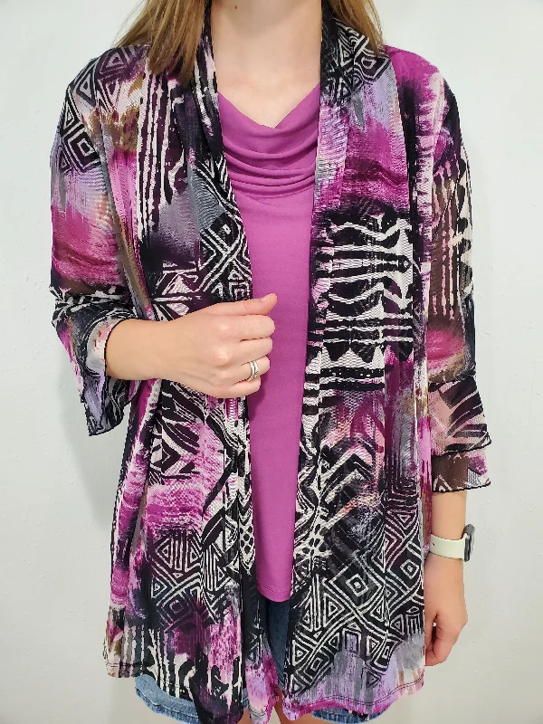 GEO MESH PRINT JACKET - RUTABAGA/BLACK Wool Jacket Cashmere Jacket Tweed Jacket