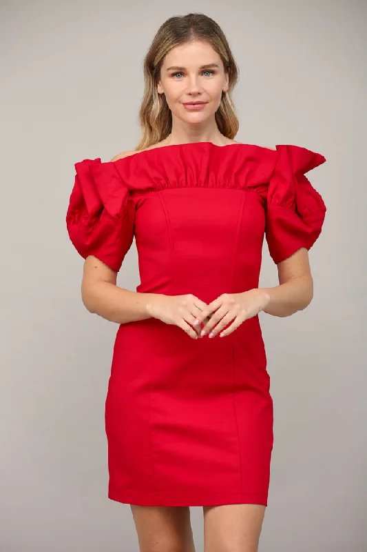 Heart On Fire Red Ruffle Mini Dress Chic Sleeveless Mini Dress