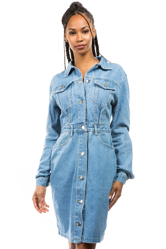 Jana Denim Jacket Dress Denim Fabric Leather Fabric Suede Fabric