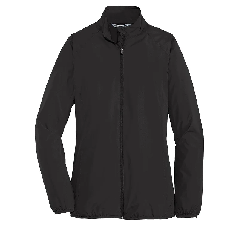 Port Authority Women's Black Zephyr Full-Zip Jacket Cardigan Sweater Pullover