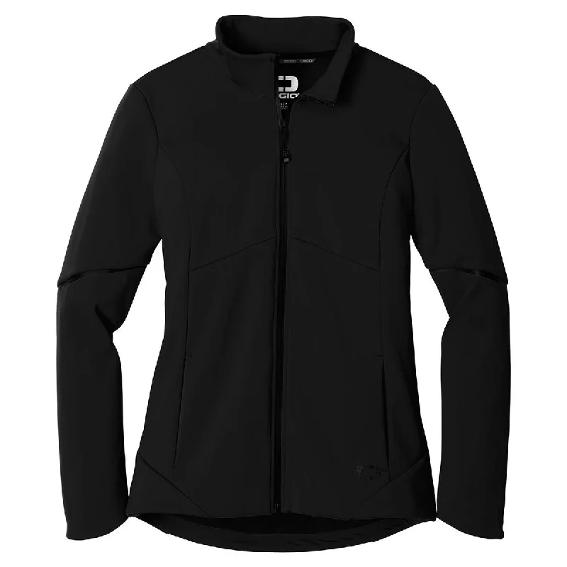 OGIO Women's Blacktop Exaction Soft Shell Jacket Notch Collar Jacket Peter Pan Collar Jacket Cowl Neck Jacket